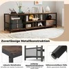 COSTWAY TV staliukas su metaline rėmu, atviromis lentynomis, 150 × 40 × 45 cm, rudas