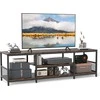 COSTWAY TV staliukas su metaline rėmu, atviromis lentynomis, 150 × 40 × 45 cm, rudas