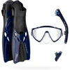 Cressi nardymo rinkinys su Tonga pelekiais, Tino kauke ir Scilla snorkeliu, grūdintas stiklas, Clear/Mėlyna Navy, L/XL