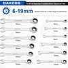 DAKCOS kombinuotų veržliarakčių su reketu rinkinys 6–19 mm, 12 vnt., RMS-MIX