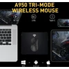 DAREU belaidė žaidimų pelė su įkrovimo stotele RGB, 12000 DPI, 1000 Hz A950-BK