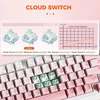 DAREU mechaninė belaidė žaidimų klaviatūra 75 %, 81 klavišas, RGB, EK75 PRO-PK-C