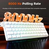 DAREU žaidimų klaviatūra su Hall efekto jungikliais, 60 %, 8000 Hz, EK60 HE-WH
