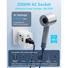 decqle universalus kelioninis maitinimo adapteris su 2 USB-C PD 20 W ir USB-A, DQZ9