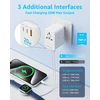 decqle universalus kelioninis maitinimo adapteris su 2 USB-C PD 20 W ir USB-A, DQZ9