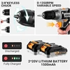 DEKOPRO akumuliatorinis smūginis gręžtuvas 20 V, 40 Nm, 2 greičiai, LED, su 2 baterijomis