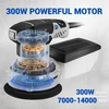 DEKOPRO ekscentrinė šlifavimo mašina 125 mm, 300 W, 6 greičiai, su dulkių siurbimu