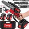 Grandininis pjūklas Delphi akumuliatorinė grandininė mini pjūklas 800 W, 21 V, 4" ir 6" geležtė, CG-35