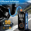 Dictien belaidis padangų kompresorius 150 PSI, 8000 mAh, su LCD ekranu QC-001B