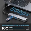 DIGIERA USB-C šakotuvas 5 viename su HDMI 1080p, USB 3.0 5 Gbps ir SD/Micro SD