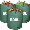 Dntorx daugkartinio naudojimo sodo atliekų maišai, 3 vnt., 500 l, 80 × 100 cm
