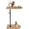 DOKKOME reguliuojamo aukščio kavos staliukas su bambuko paviršiumi, 40x23 cm, 45–83 cm aukščio, sukiojamas 360°