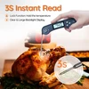 DOQAUS skaitmeninis maisto termometras su LCD ekranu, 3 sekundžių reakcija, sulankstoma nerūdijančio plieno sonda, automatinis įjungimas