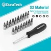 DURATECH 108 dalių galvučių rinkinys su dvipuse terkšle, kvadratinis 1/2" ir 1/4"