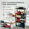 EASYmaxx metalinė sunkioji lentyna, 180 x 90 x 40 cm, 5 reguliuojamos MDF lentynos, 875 kg apkrova, modelis 15642