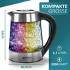 ecosa elektrinis stiklinis virdulys 1,7 l, 2200 W su temperatūros reguliavimu EO-600