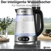 Ecosa stiklinis elektrinis virdulys su temperatūros reguliavimu, 1,8 l, 2200 W, nerūdijančio plieno korpusas, LED ekranas