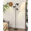EDISHINE grindų lempa, 163 cm, 3 lemputės, juoda, E27 LED, reguliuojama, metalinė, DHLFL03E1
