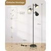 EDISHINE grindų lempa, 163 cm, 3 lemputės, juoda, E27 LED, reguliuojama, metalinė, DHLFL03E1