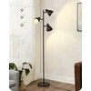 EDISHINE grindų lempa, 163 cm, 3 lemputės, juoda, E27 LED, reguliuojama, metalinė, DHLFL03E1