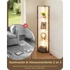 EDISHINE grindų lempa su 4 stiklinėmis lentynomis, 20 W LED, šviesos reguliavimas, ST-F31048