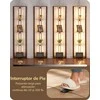 EDISHINE grindų lempa su 4 stiklinėmis lentynomis, 20 W LED, šviesos reguliavimas, ST-F31048
