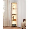 EDISHINE grindų lempa su 4 stiklinėmis lentynomis, 20 W LED, šviesos reguliavimas, ST-F31048