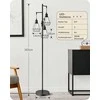 EDISHINE grindų lemputė, reguliuojama 163 cm, LED E27, metalinis šviestuvas, juoda, trys gaubtai, vintage stilius, KL-DF075