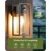 Sieninis šviestuvas EDISHINE išorinė sieninė lempa su judesio jutikliu, E27, IP44, aliuminio ir grūdinto stiklo, antracito spalvos, KH1845-E27+SEN