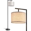 EDISHINE lankinis grindų šviestuvas su reguliuojamu lininiu gaubtu, E27, 160 cm, QY-2207F