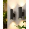 EDISHINE lauko sieniniai šviestuvai, LED, IP44, metaliniai, antracito spalvos, 2 vnt., DHOWL01E