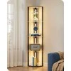 EDISHINE LED grindų lempa su dimmer funkcija, 20 W, 4 stiklo lentynos, 3 šviesos temperatūros, juoda, ST-F31048