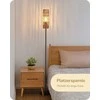 EDISHINE LED pastatoma lempa su lininiu gaubtu, 9 W, boho stiliaus, E27, 165 cm, DHLFL09H