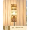 EDISHINE LED pastatoma lempa su lininiu gaubtu, 9 W, boho stiliaus, E27, 165 cm, DHLFL09H