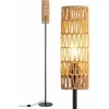 EDISHINE LED pastatoma lempa su lininiu gaubtu, 9 W, boho stiliaus, E27, 165 cm, DHLFL09H