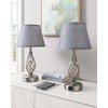 EDISHINE stalinė LED lempa, jutiklinis reguliavimas, 2 USB, 46 cm, lininis gaubtas, pilka, 2 vnt.