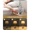 EDISHINE stalinė LED lempa, jutiklinis reguliavimas, 2 USB, 46 cm, lininis gaubtas, pilka, 2 vnt.