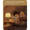 EDISHINE stalinė LED lempa, jutiklinis reguliavimas, 2 USB, 46 cm, lininis gaubtas, pilka, 2 vnt.