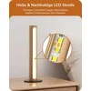 EDISHINE stalinė LED lempa su 5,5 W galia, mediniu gaubtu, jutikliniu pritemdymu