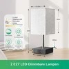 EDISHINE stalinė LED lempa su reguliuojamu ryškumu, 2 USB jungtys, komplekte 2 vnt., lininiu gaubtu