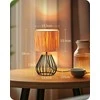 EDISHINE stalinė lempa boho stiliaus, pintas popierinis gaubtas, E14, LED 4 W, 29 cm