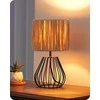 EDISHINE stalinė lempa boho stiliaus, pintas popierinis gaubtas, E14, LED 4 W, 29 cm