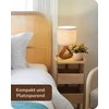EDISHINE stalinė lempa su LED lempute, E27 lizdas, lininis gaubtas, medinė bazė, 4 W, 34 cm