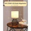 EDISHINE stalinė lempa su lininiu gaubtu, E14 lizdas, 60 W, bežinė-juoda, industrinio stiliaus