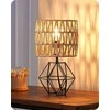EDISHINE stalinis šviestuvas boho stiliaus, pintas popierinis gaubtas, E14, 4 W LED, juodas