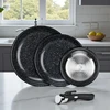 EliteHoff keptuvių rinkinys su nuimama rankena, indukcinės, marmuro danga, 20/24/28 cm, E-7919