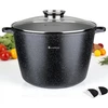 EliteHoff marmurinis aliuminis puodas su dangčiu, 15 l, 32 cm, indukcijai, juodas