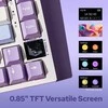 EPOMAKER Ajazz AK820 Pro belaidė 75% mechaninė žaidimų klaviatūra su TFT ekranu, RGB, BT 5.1/2.4 GHz, USB-C, balta–violetinė