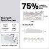 EPOMAKER AJAZZ AK820 V2 mechaninė žaidimų klaviatūra, 75% QWERTY, RGB, bevielė, Hot-Swap, balta
