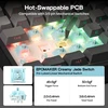 EPOMAKER belaidė mechaninė klaviatūra 75 proc. 81 mygtukas, silikoniniai klavišai, RGB, Hot Swap, 8000mAh, US QWERTY, G84 PRO